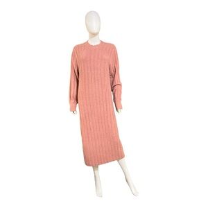 A New Day Old Old Rose Ribbed Sweater Dress, L